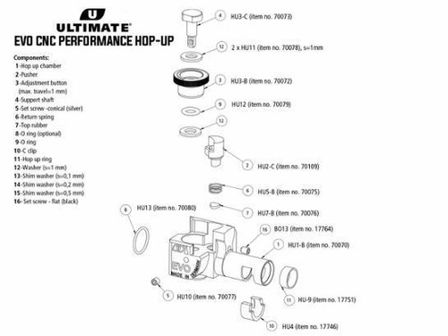 ASG Ultimate EVO CNC Aluminum Performance Hop Up 19204 ASG Ultimate EVO CNC Aluminum Performance Hop Up 19204