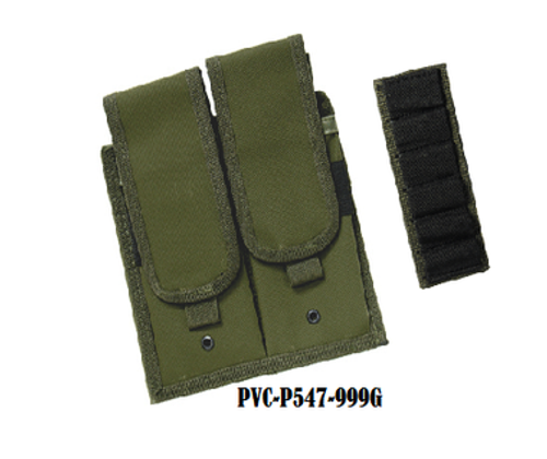 UTG Modular Double Mag Pouch and Velcro Attached Elastic Bullet/CO2 Cartridge Holder, OD PVC-P547-999G UTG Modular Double Mag Pouch and Velcro Attached Elastic Bullet/CO2 Cartridge Holder, OD PVC-P547-999G