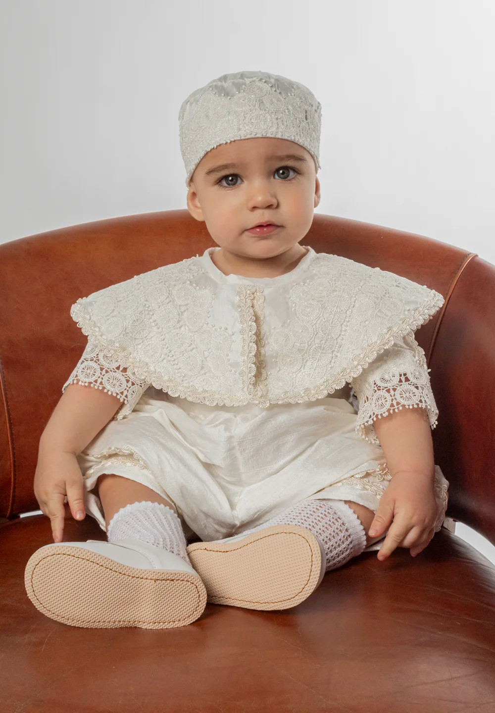 Ropón de bautizo tipo Principe P50 Perla Ropones para Bautizo