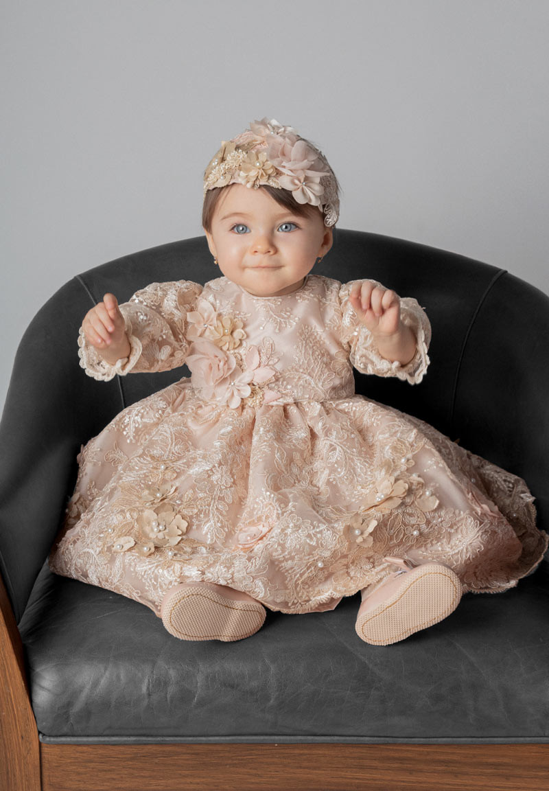 Ropón de bautizo para niña A20 (incluye set de bautizo)