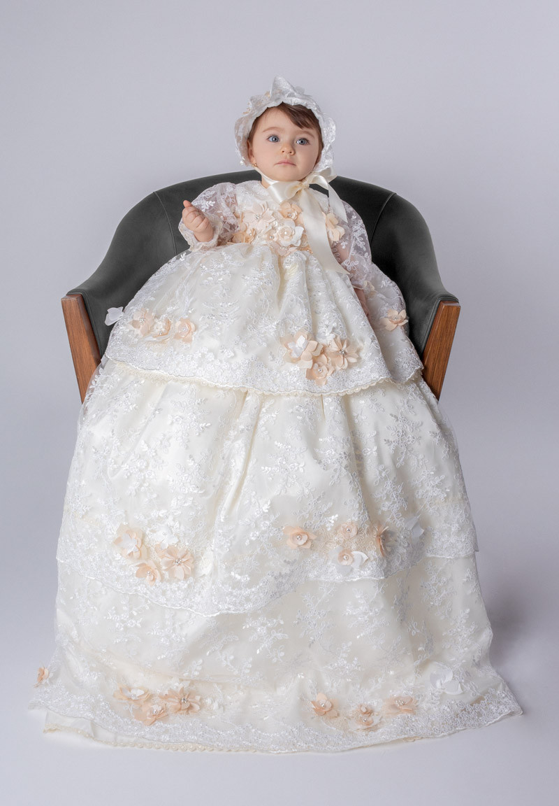 Ropones Vestido De Bautizo Largo Ropon Bautizo Niña Bebes De