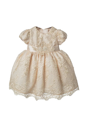 Ropón corto de bautizo para niña S61 beige