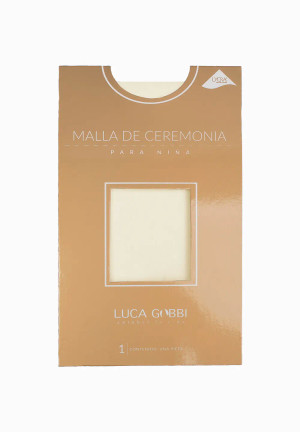 Mallas lisas beige para niña ceremonia