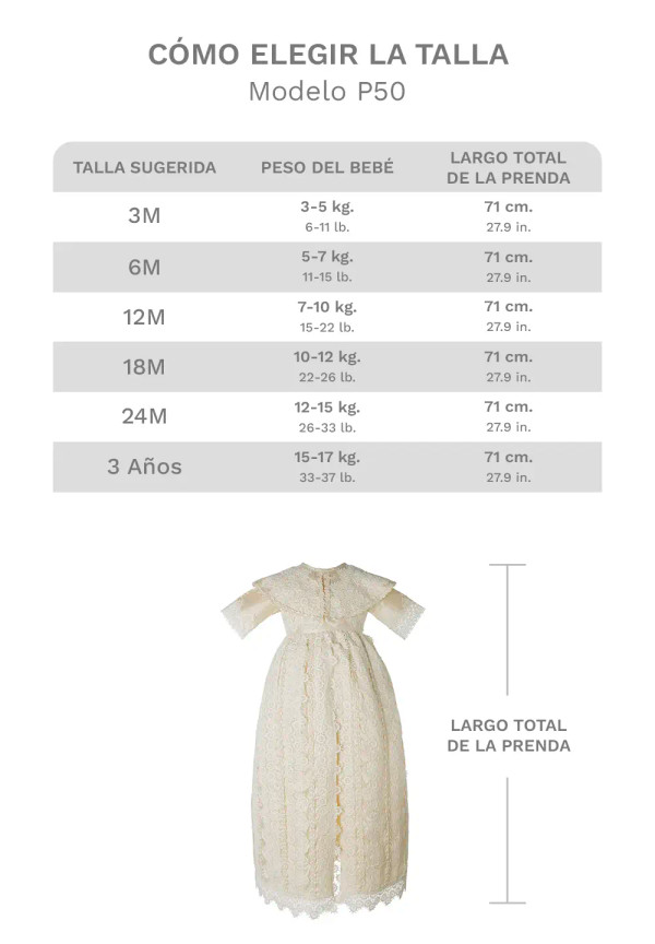Ropón de bautizo tipo Principe P50  Beige