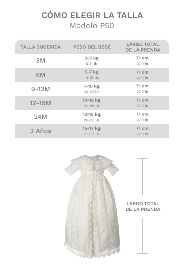 Ropón de bautizo tipo Principe P50 Perla Ropón de bautizo tipo Principe P50 Perla