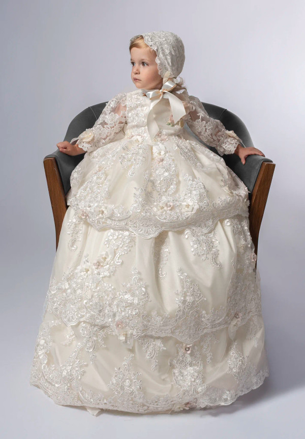 Ropón de bautizo P60 para niña Ivory