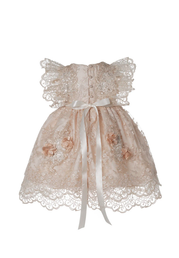 Ropón corto de bautizo para niña M60 beige