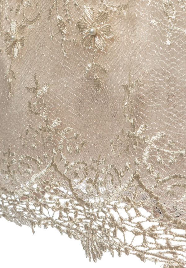 Ropón de bautizo S61 para niña beige + Vestido de Fiesta