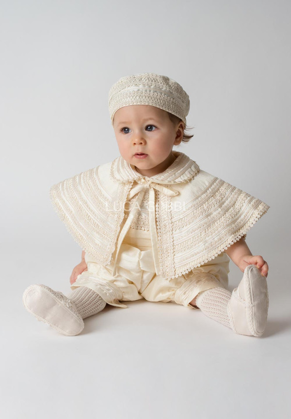 Traje de bautizo A09 para niño Beige