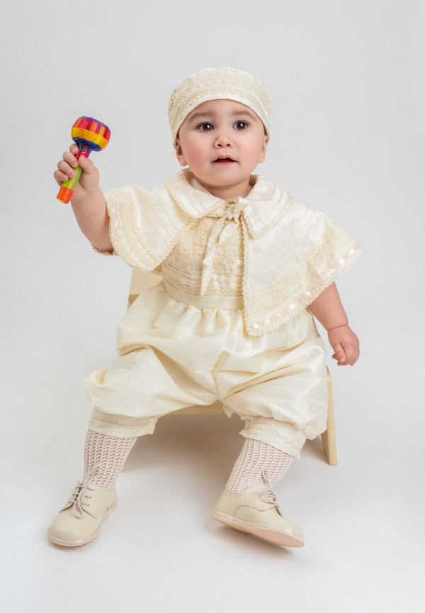 Ropón de bautizo  A16 para niño Beige