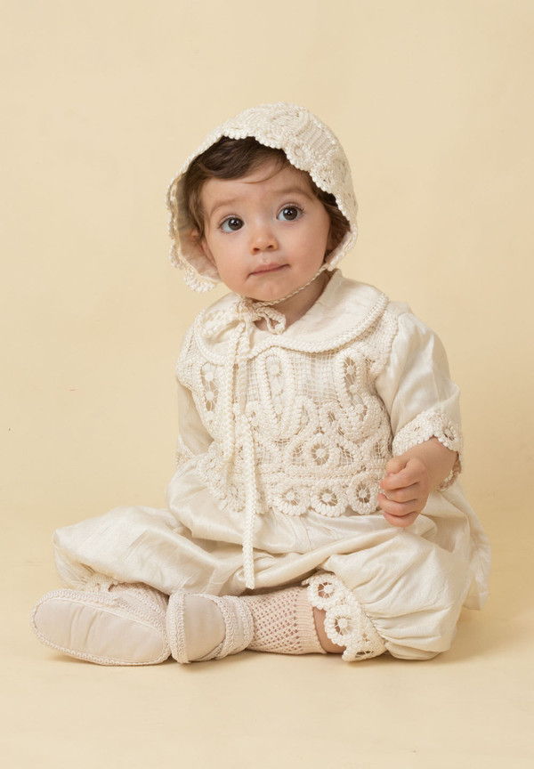Traje de bautizo R09  para niño Beige