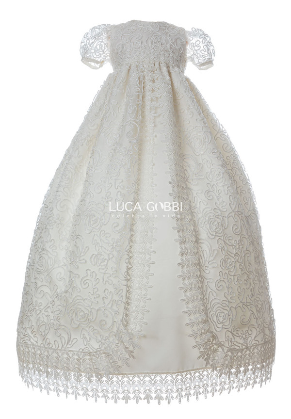 Ropón de bautizo M30 para niña ivory + Vestido de Fiesta