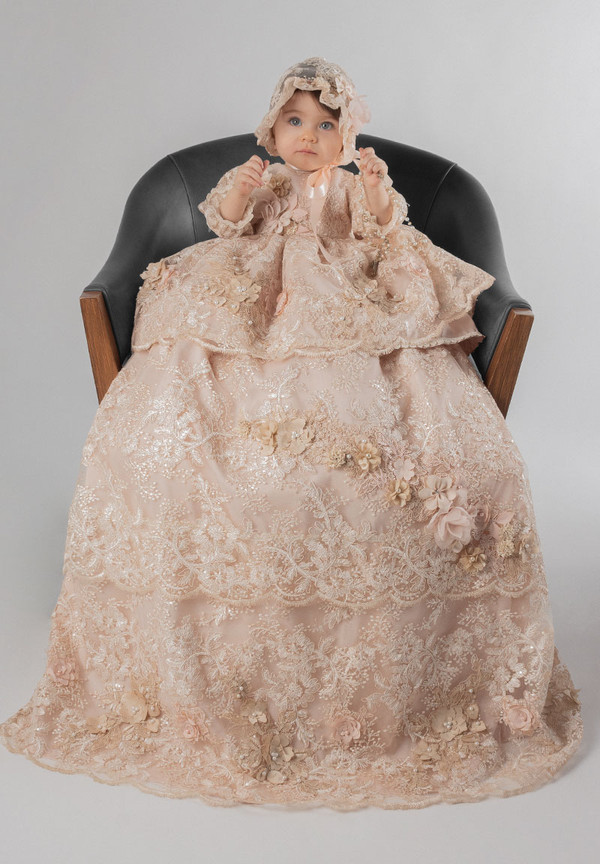 Ropón de bautizo A20 para niña Blush