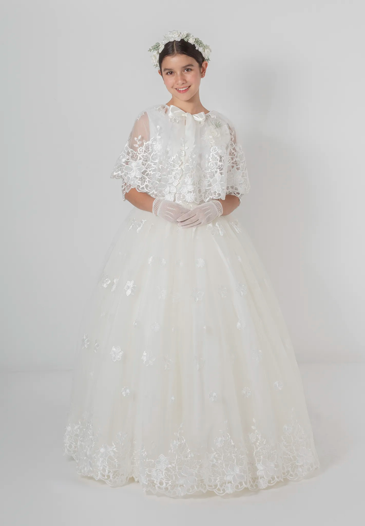 Vestido de Primera Comunión Jazmin Ropones para Bautizo Luca Gobbi