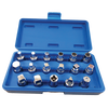 17pc 3/8" Dr Oil Drain Plug Key Set