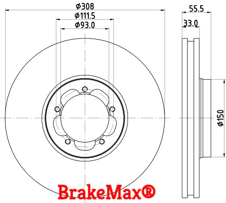 Buy Brake Disc & Pads Ford Transit FWD 2006 to 2013 AutoFastFit