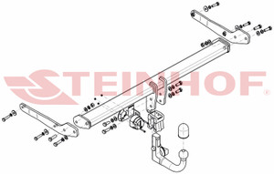Detachable Tow Bar for VW Tiguan II 2007  to 2015 