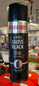 Acrylic Gloss Black Spray Paint 500ml-Simoniz Acrylic Gloss Black Spray Paint 500ml-Simoniz