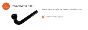 Tow bar for SKODA Kodiaq Hybrid, Plug-in hybrid, Petrol, Diesel  (2/2024 - ) Swan Neck