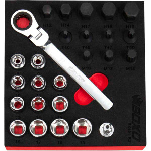 BOXO 26Pc 3/8" Low Profile Go-Thru Socket Set