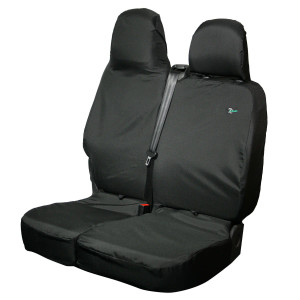 Renault Trafic (2014 + ) Heavy Duty Waterproof Black Seat Covers with under seat storage – Suitable for Passenger double folding seat
