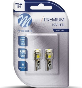 M TECH Premium 12V LED W5W 194 replacement bulb - Canbus -White