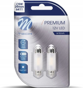 M TECH Premium 12V LED C5W 39MM 6411 Replacement bulb - Canbus -White