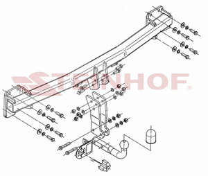 Tow Bar for Volkswagen Touareg  2010 to 2018