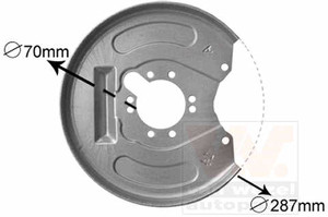 Volvo S40 '96-'04 RH Rear Brake Disc Splash Panel Steel Volvo S40 '96-'04 RH Rear Brake Disc Splash Panel Steel
