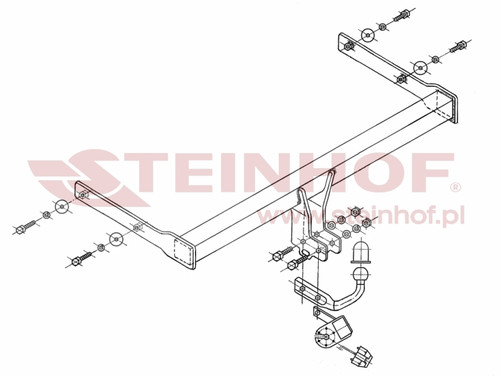 Tow Bar for Skoda Octavia Estate 2004 to 2013