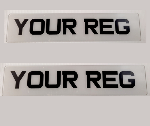 Number Plates | Metro Style | Set of 2 | Both White