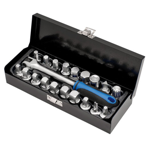 Oil Drain Sump Plug Key Set, 3/8" Sq. Dr. (20 Piece)