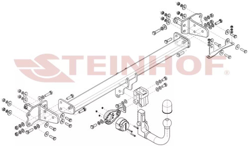 Tow Bar for Mercedes C-Class W 205 4 Door -  Detachable Tow Bar