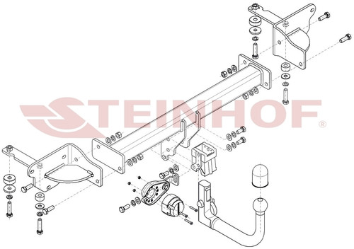 Detachable Tow Bar for Alfa Romeo Giulia Veloce 4WD 2016 onwards