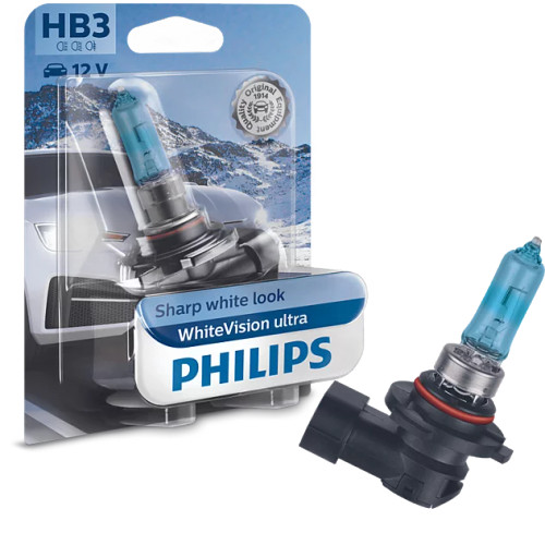 Philips WhiteVision ultra HB3 12V 55W Car halogen headlamp bulb