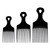 Forsta Plastic Hair Pik Black 3pcs