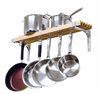 Ceiling Mounted Wooden Hanging Pots And Pans Rack