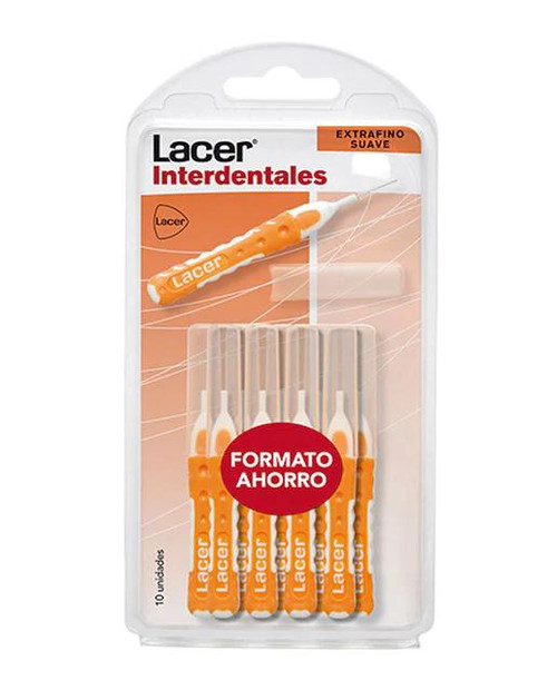 10 cepillos interdentales recto extrafino suave lacer