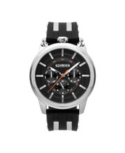 Police UPSIDE Men's Quartz Watch Black Silicone Strap Black Dial - 15141JS/02P