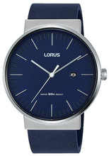 Lorus Men's Analogue Watch with Date & Blue Leather Strap RH985KX9