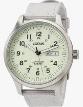 Lorus Men's Automatic Watch with Day/Date, Nylon Strap, Grey Dial RL415BX9