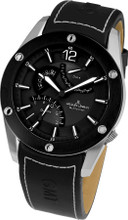 Jacques Lemans Liverpool GMT 1-1739A Gents Genuine Leather Strap Multifunction Quartz Analog Watch