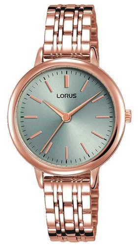 Lorus Women's Analogue Watch with Rose Gold Stainless Steel Bracelet & Grey Dial RG296PX9