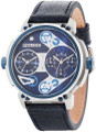 Police Steampunk Men's Gents Analog Dual Time Quartz Multifunction Watch With Date - PL-14693JSTBL-03