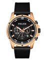 Police SHANDON Men's Quartz Watch Date Black Leather Strap Black Dial - 15525JSR/02