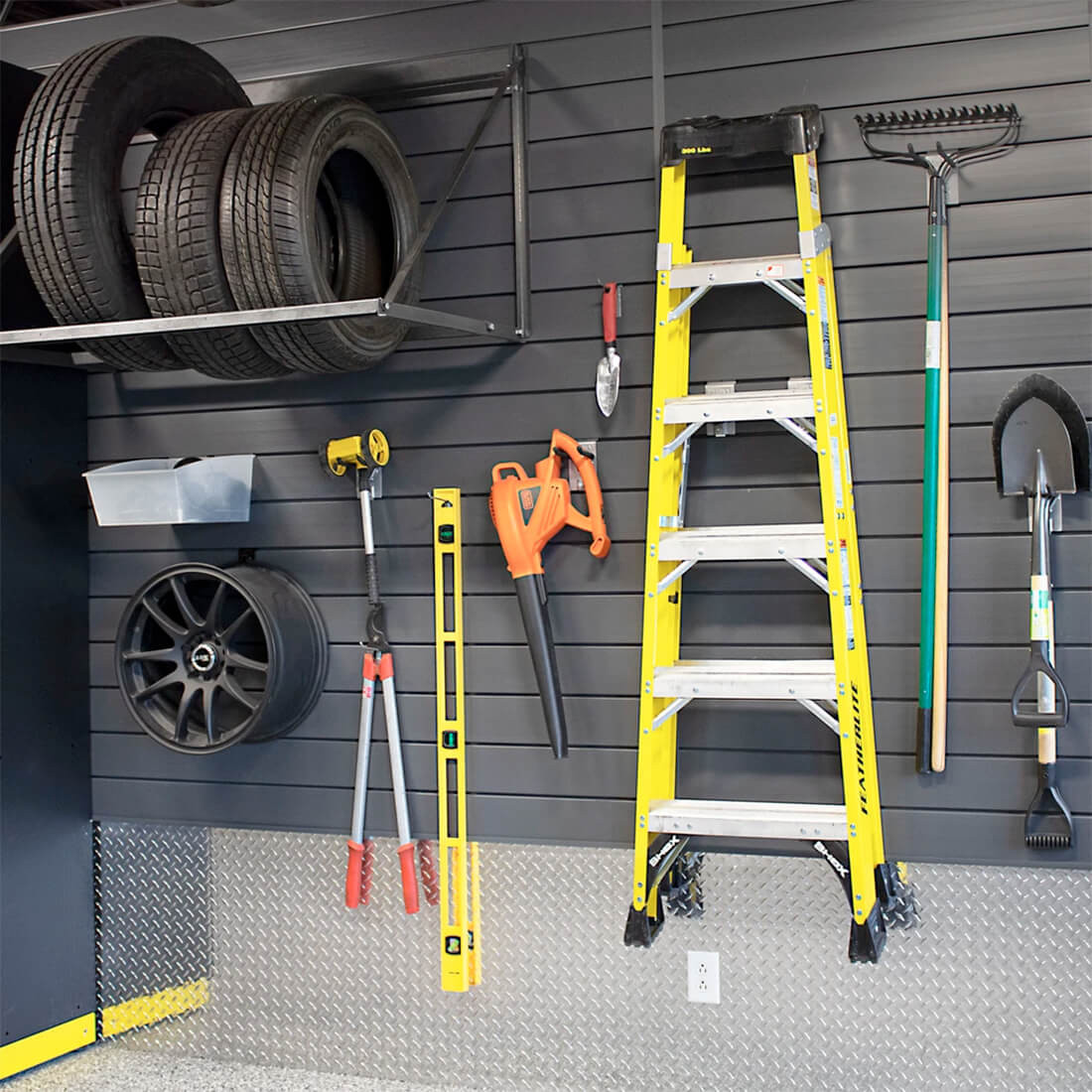 Proslat 8 ft. x 4 ft. PVC Slatwall (Charcoal) - Thumbnail 3