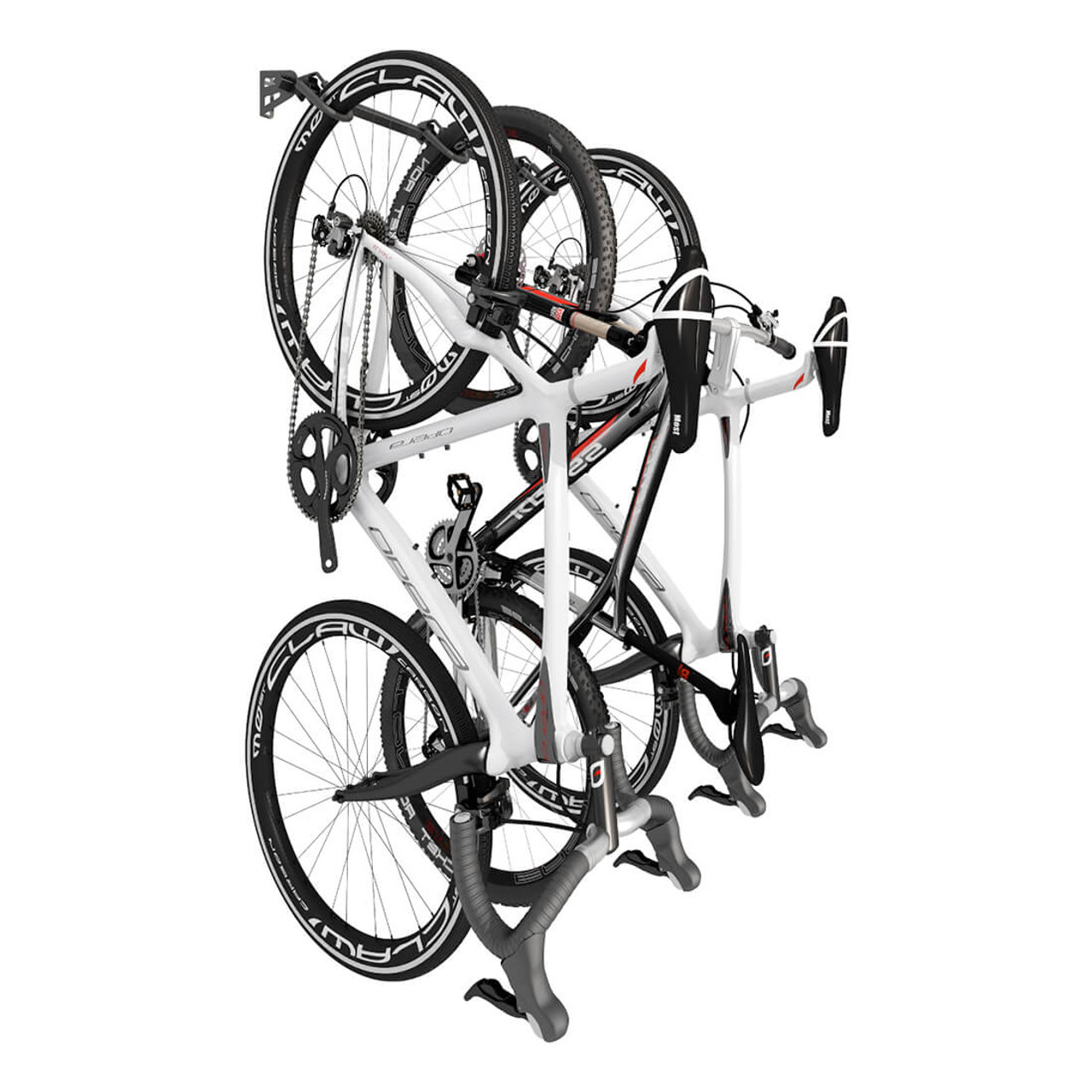 Fleximounts BR1B Wall Mounted Bike Rack (3 Bikes)