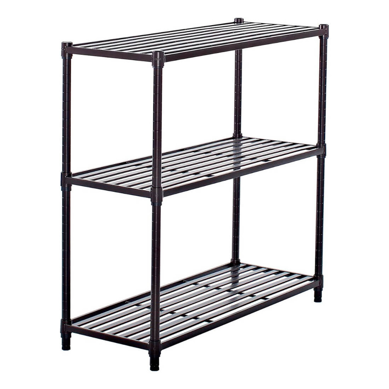 Trinity 4-Tier 36 x 14 x 54 Wire Shelving with Liners, NSF, Black