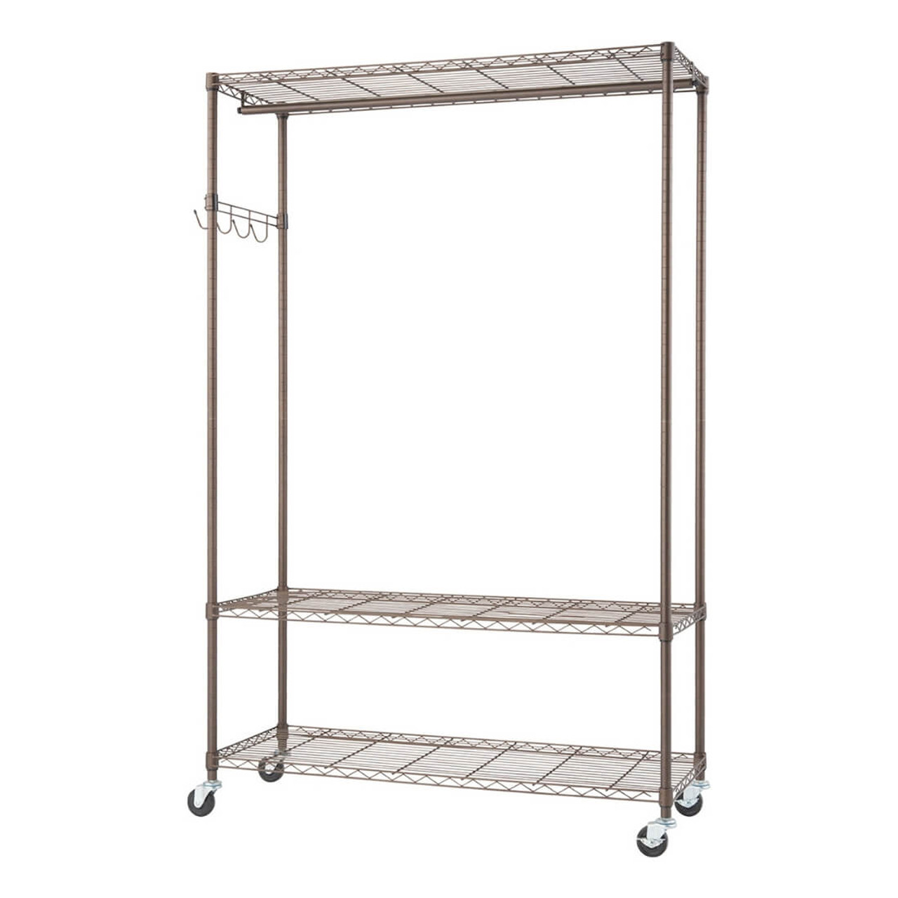 TRINITY Bronze Rolling Garment Rack