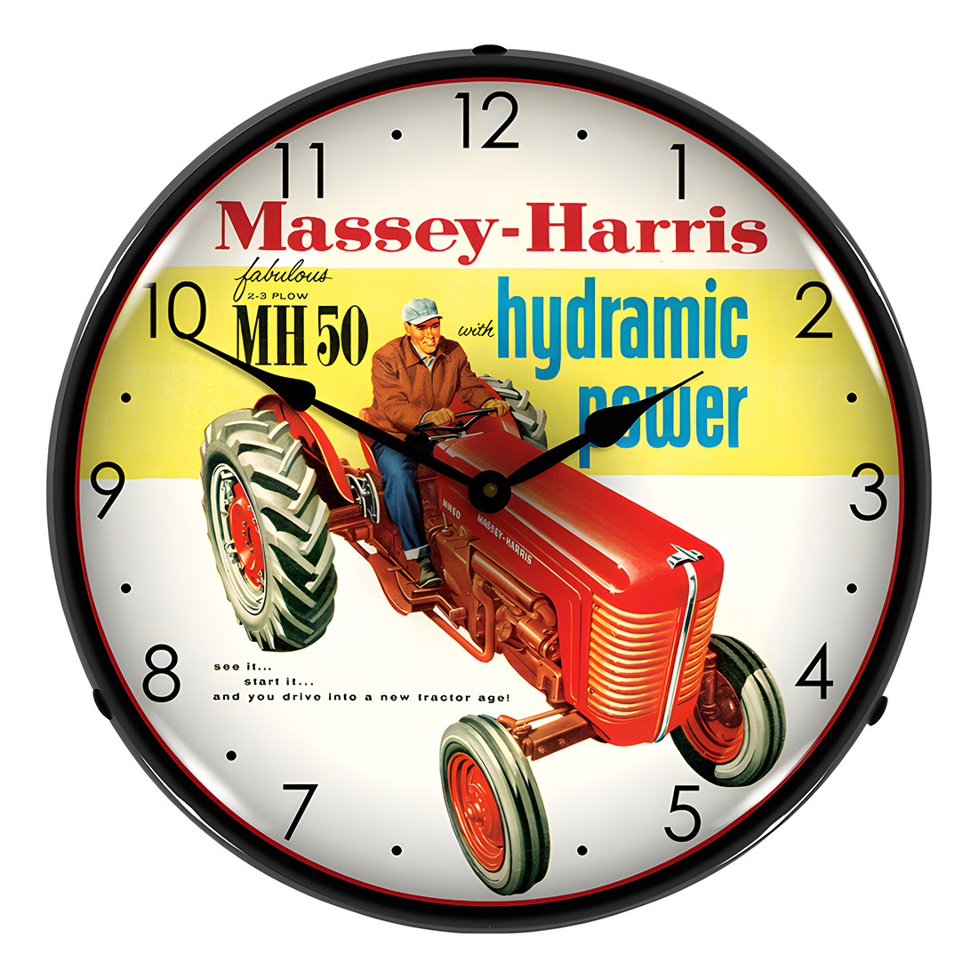 Collectable Sign and Clock Massey Harris Backlit Wall Clock - Thumbnail 2